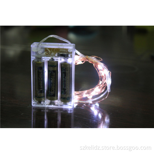 Battery Power 4m Long 40 LED Indoor Decoration Christmas Silver LED String Bright White Light